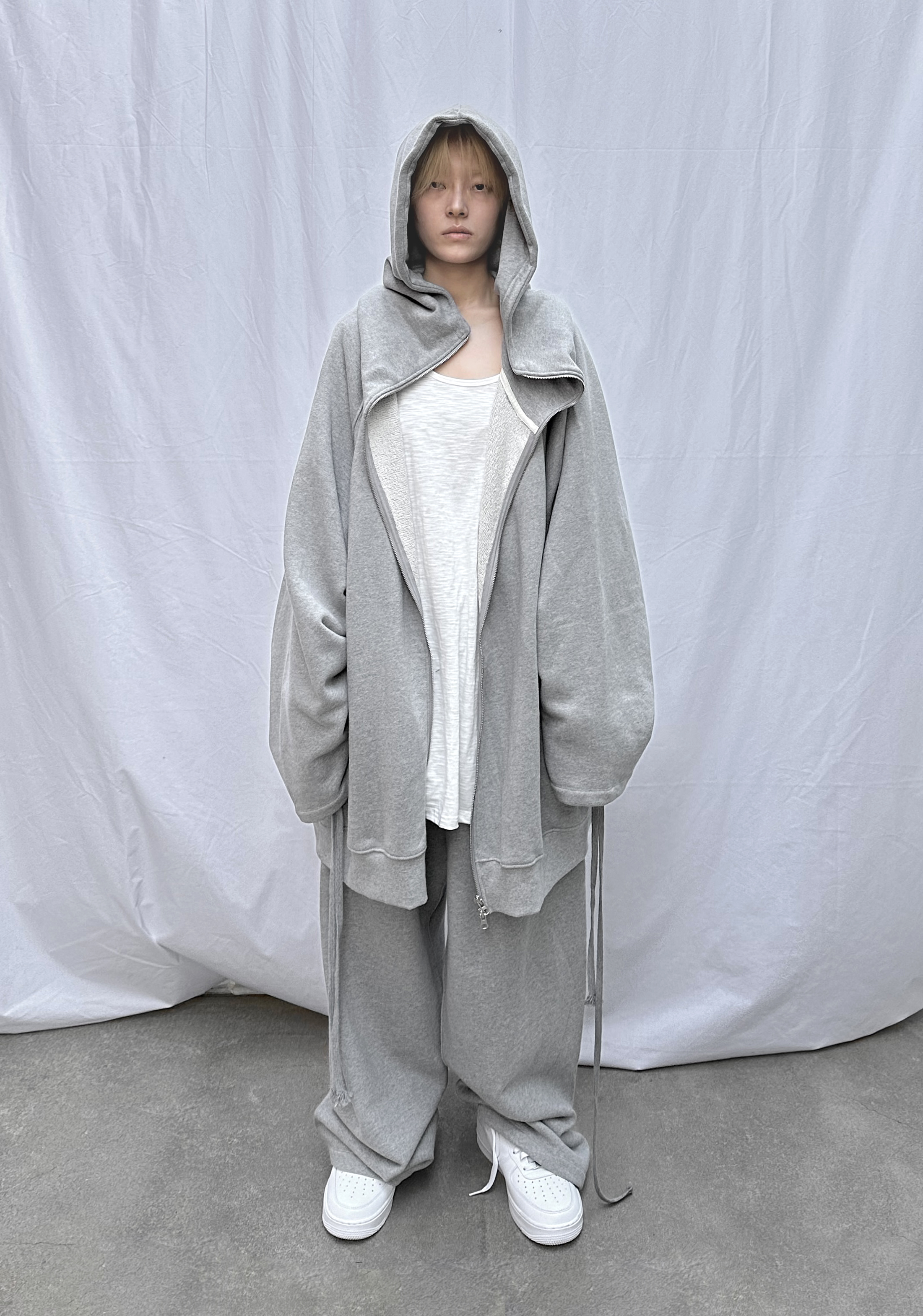 FW23 UNISEX OVERSIZED BIG HOODIE ZIP-UP #GRAY [sold out]