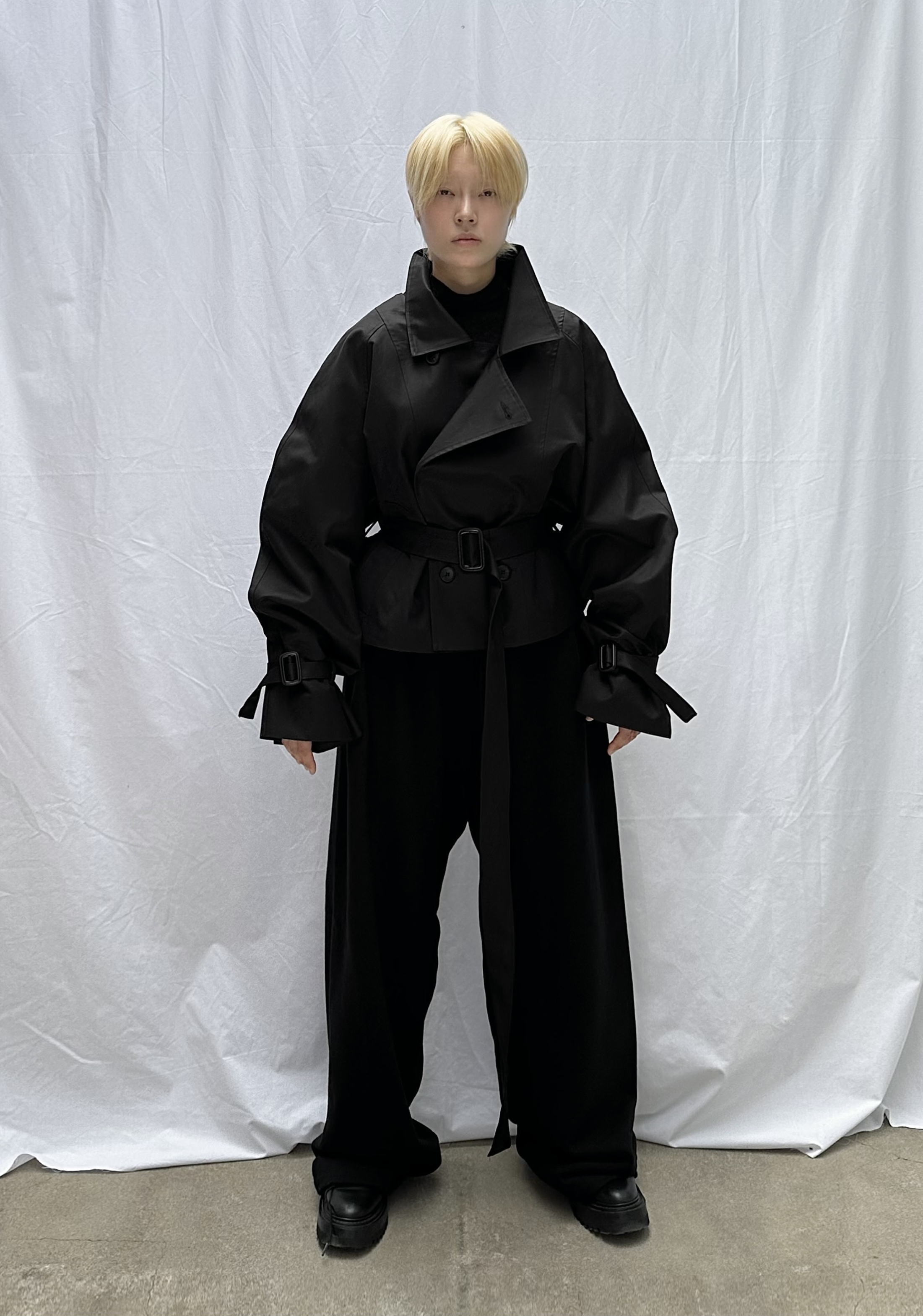 FW23 UNISEX OVERSIZED TRENCH COAT #BLACK [sold out]